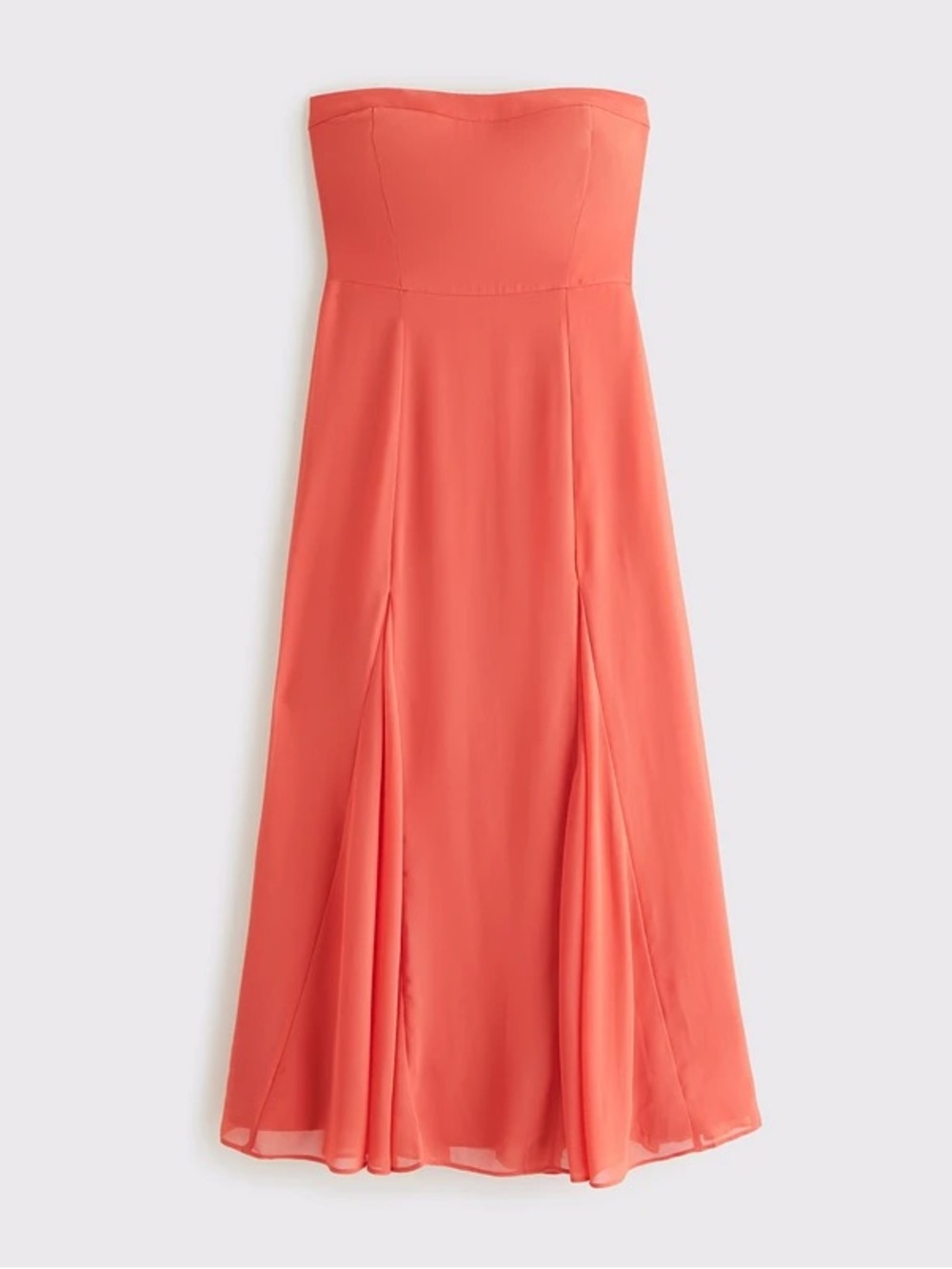 NWT Abercrombie & Fitch Camille Strapless Godet Maxi Dress in Orange - S
